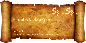 Szombat Szofron névjegykártya
